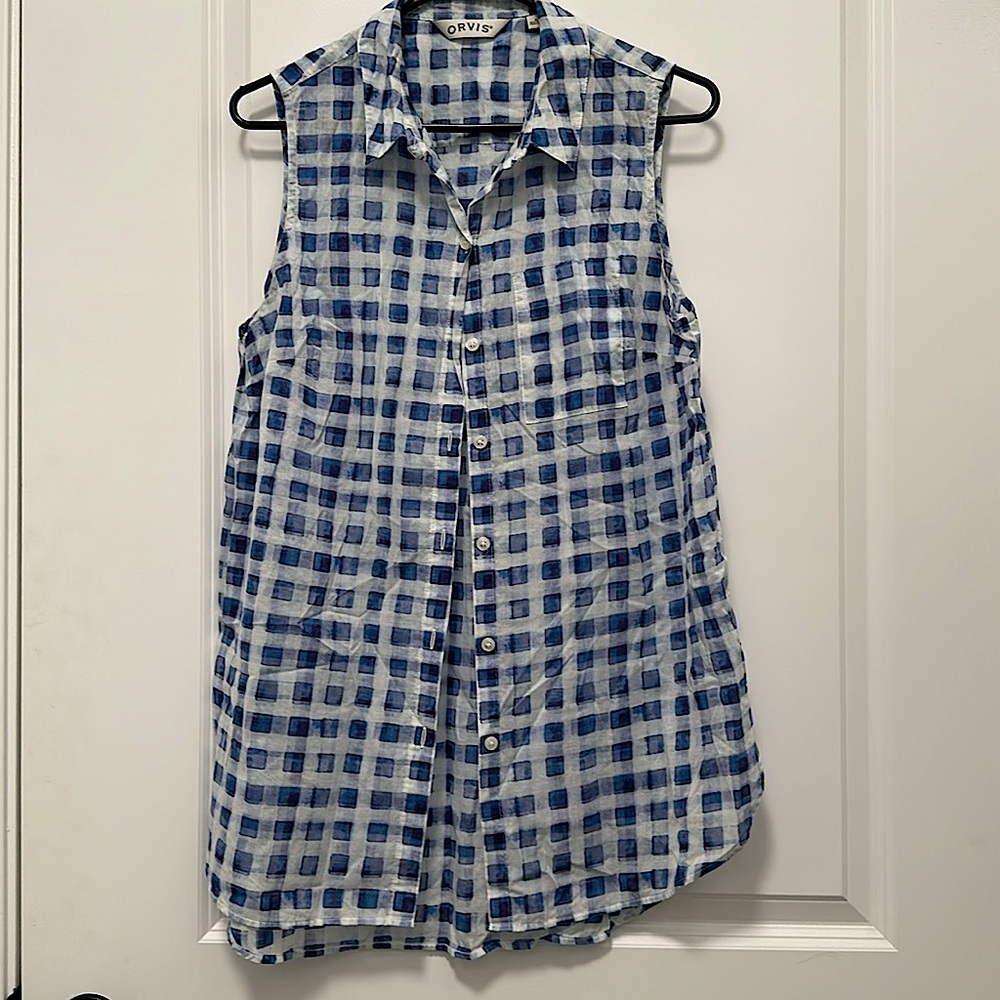 Orvis super light weight sleeveless collared shirt
